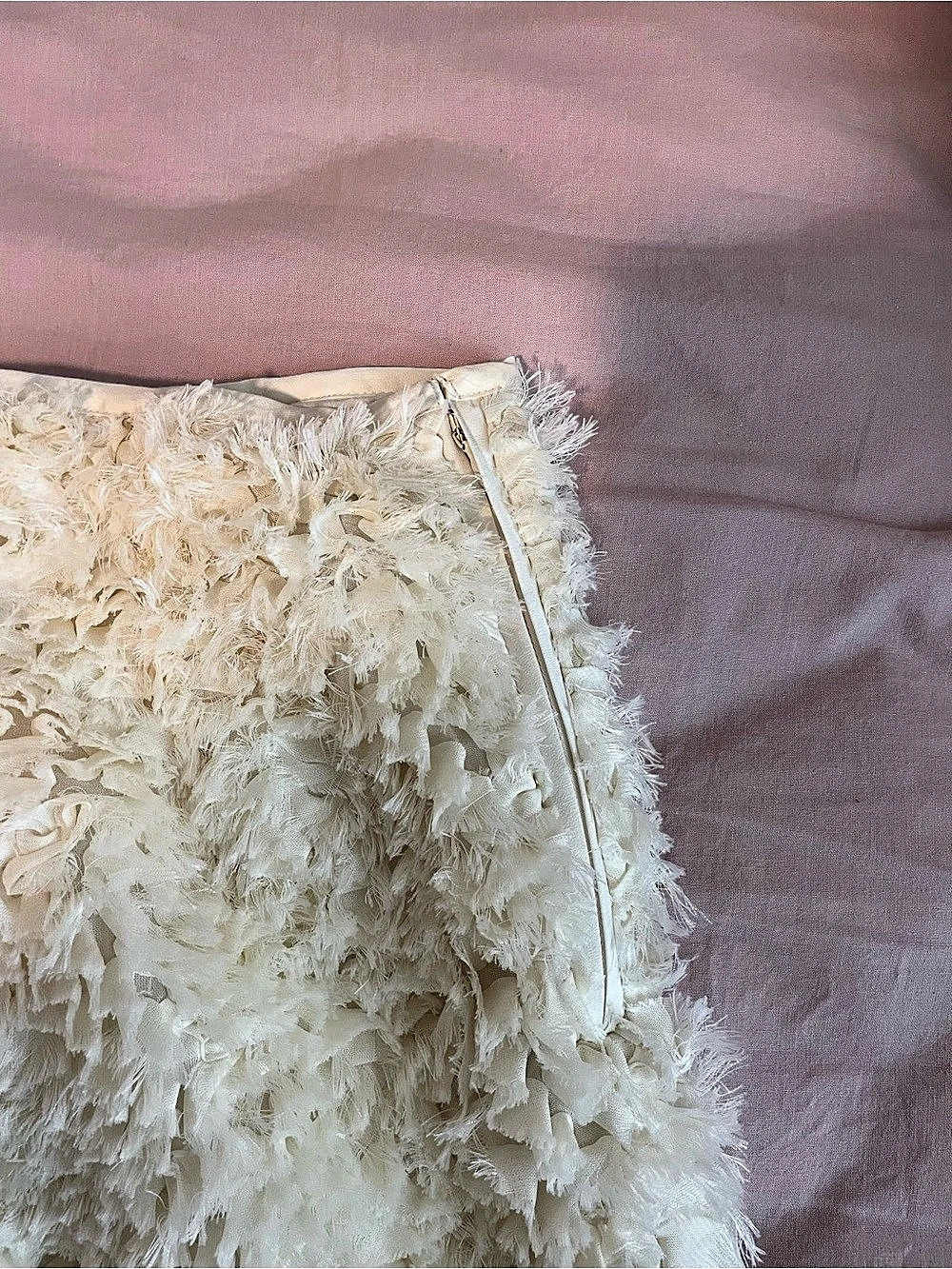 Anthropologie Shaggy Mini Skirt in Cream New - Picture 4 of 6